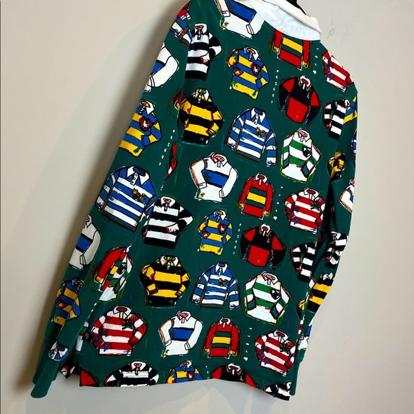 Rowing Blazers Rugby Shirt Tiny Rugy Shirts Print Green Size Medium - Picture 6 of 8